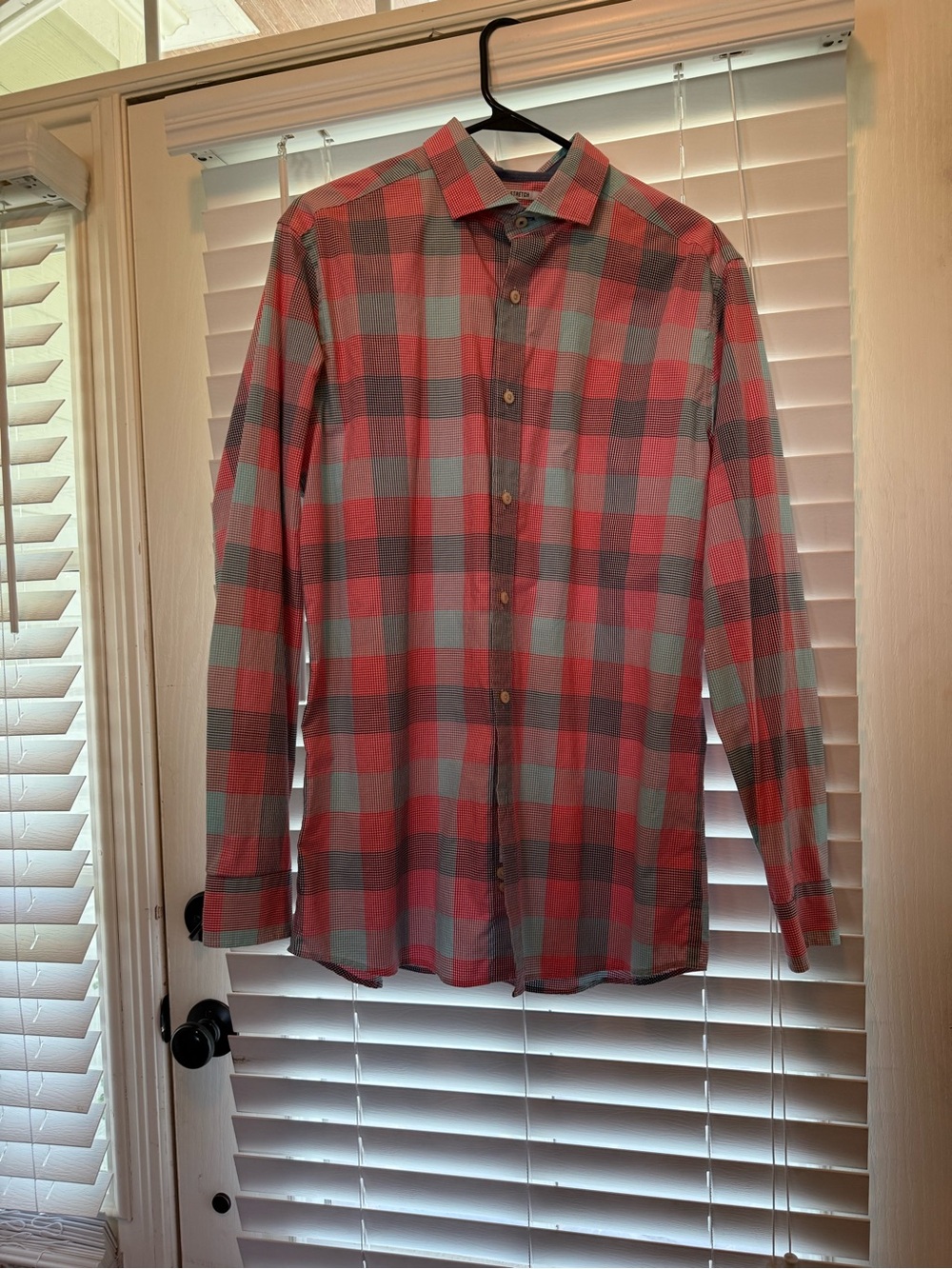 Crown & Ivy Men’s Stretch Plaid Long Sleeve Button Down Shirt Size Medium